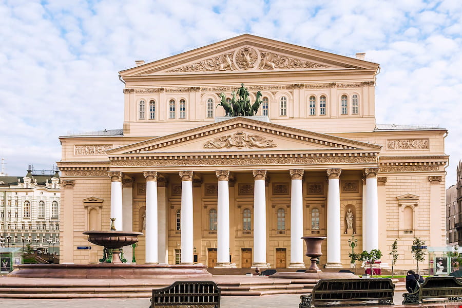 Fachada do Teatro Bolshoy em Moscovo