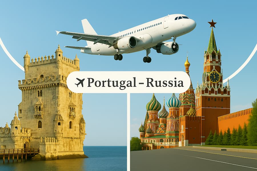 Avião a voar sobre a Rússia